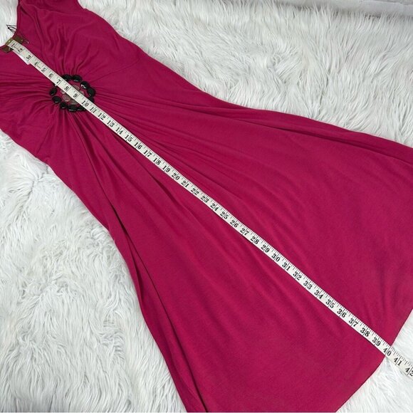 Prairie New York‎ NWT Rose Pink Y2K Gemstone Modal V-Neck Modal MIDI Dress M/C30 - Picture 13 of 14